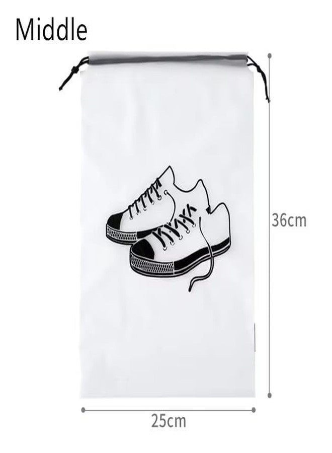 ISTORE Clear Travel Shoe Bag Waterproof Drawstring Organizer, Dustproof PVC Shoe Storage Pouch for Gym & Luggage, See-Through Travel Essentials for Men & Women, Pack of 6 - Image 5